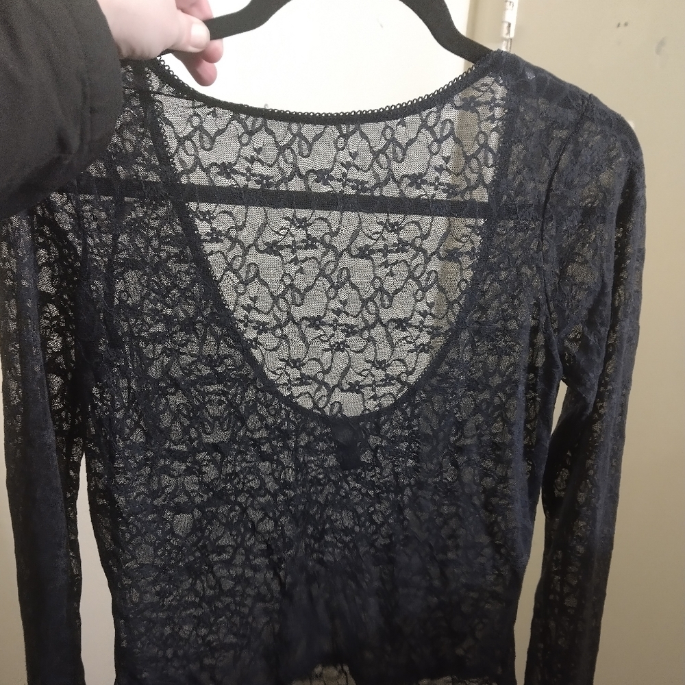 Target Black Lace Long Sleeve Blouse